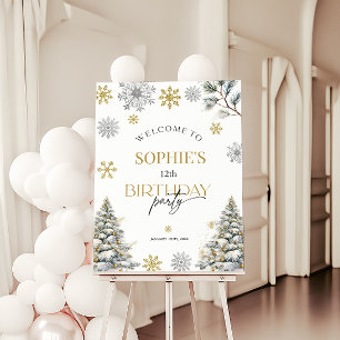 Winter Birthday Welcome sign