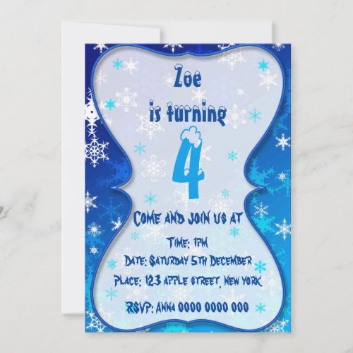 Winter bithday invitation