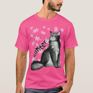 Winter black and white maine coon T-Shirt
