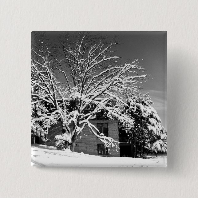 Winter Blast B+W Pinback Button (Front)