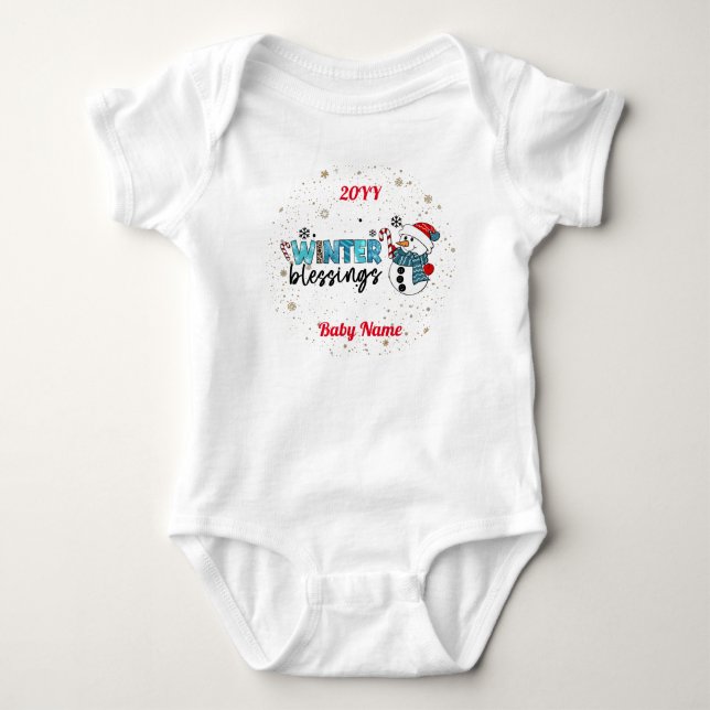 Winter Blessings Customize Baby Bodysuit (Front)