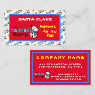Winter Blessings Customize Business Card