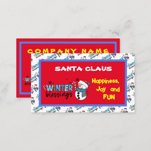 Winter Blessings Customize Business Card