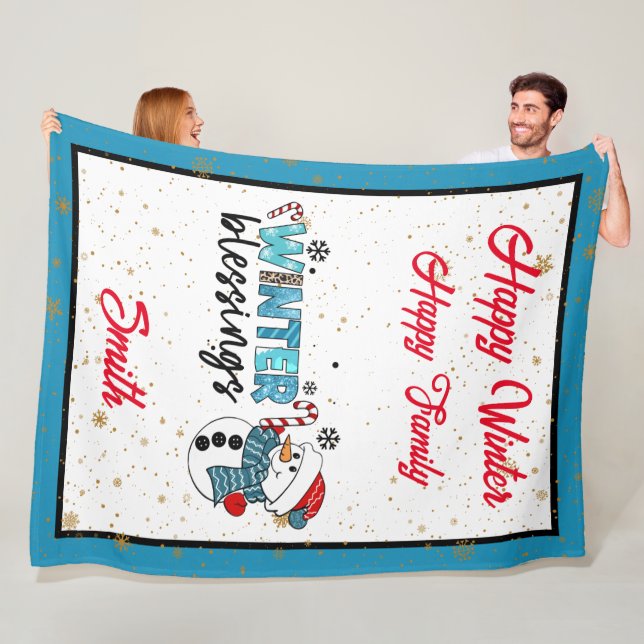 Winter Blessings Customize Fleece Blanket (In Situ)