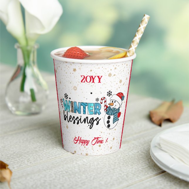 Winter Blessings Customize Paper Cups (Insitu)