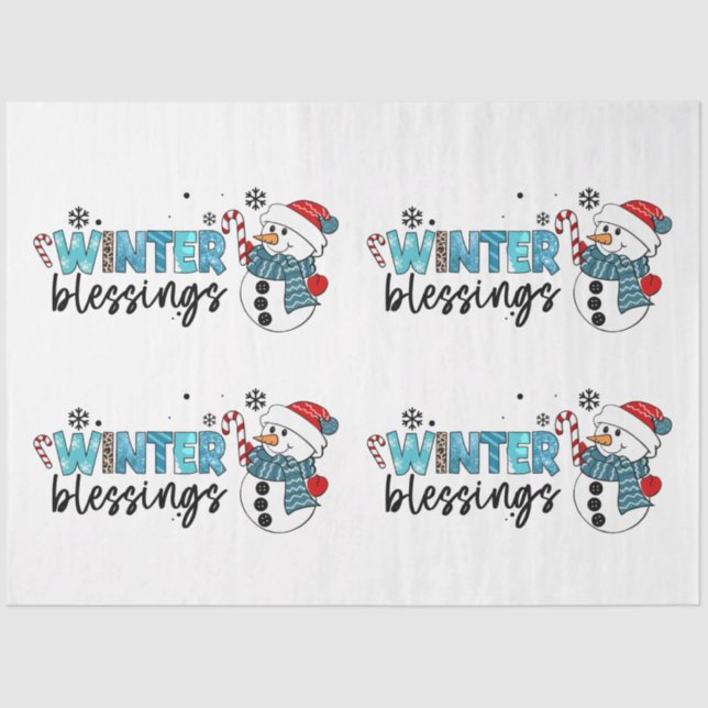 Winter Blessings Customize Tissue Paper (Front)
