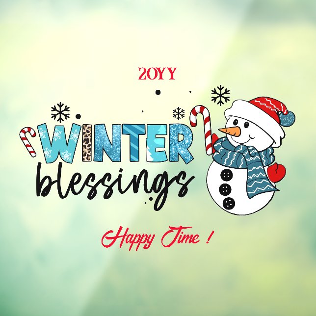 Winter Blessings Customize Window Cling (Sheet 3)