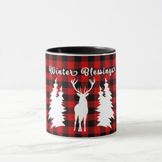 Winter Blessings Deer Coffee Mug