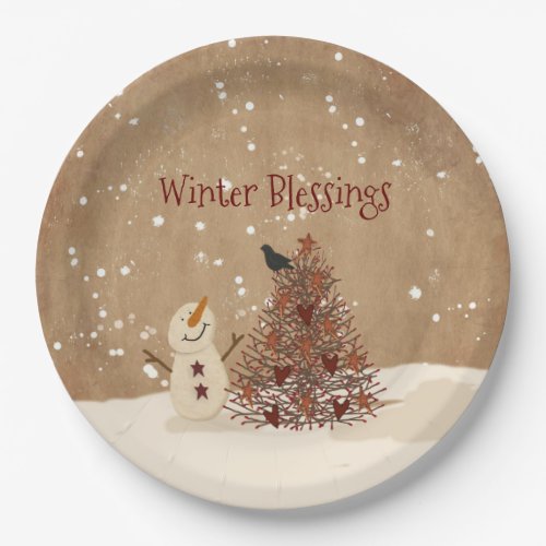 Winter Blessings  Paper Plates