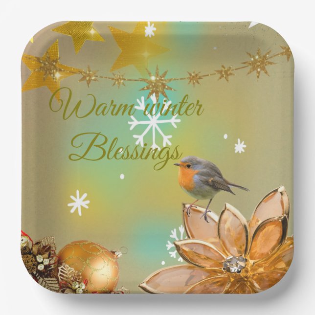 Winter Blessings paper plates  (Front)