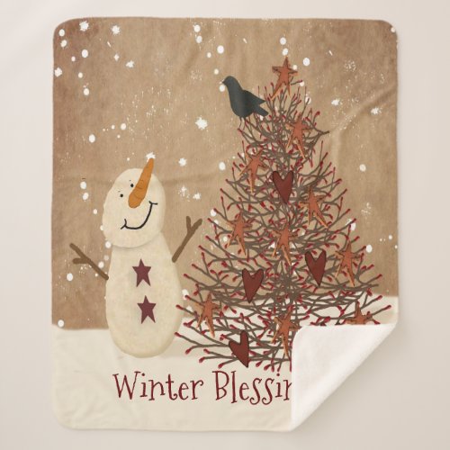 Winter Blessings  Sherpa Blanket