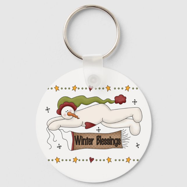 Winter Blessings Tshirts and Gifts Keychain (Front)