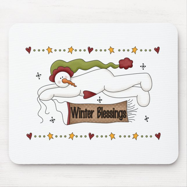 Winter Blessings Tshirts and Gifts Mouse Pad (Front)