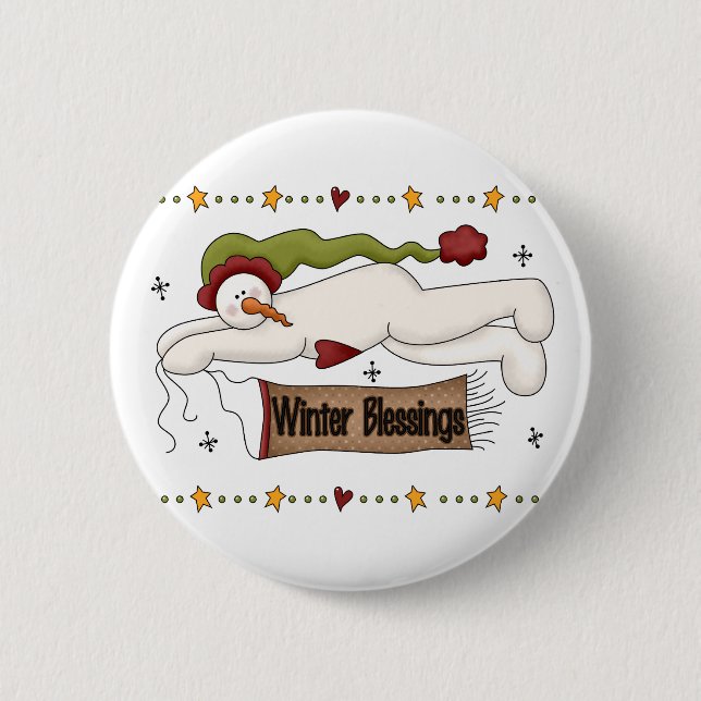 Winter Blessings Tshirts and Gifts Pinback Button (Front)