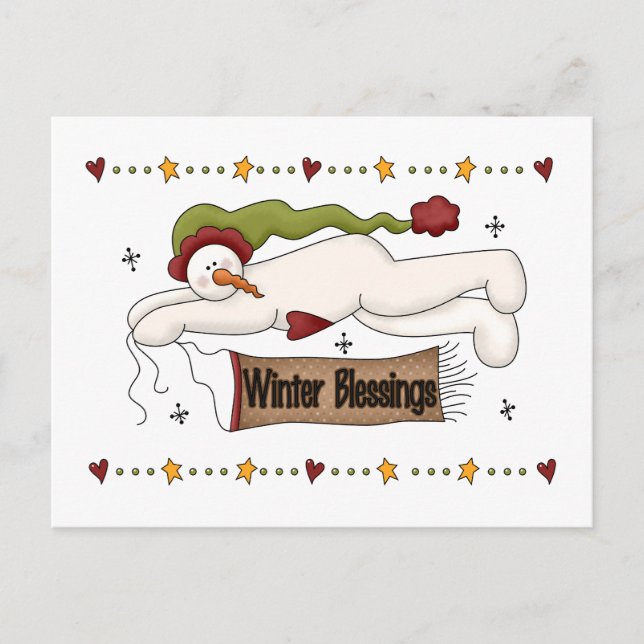 Winter Blessings Tshirts and Gifts Postcard (Front)