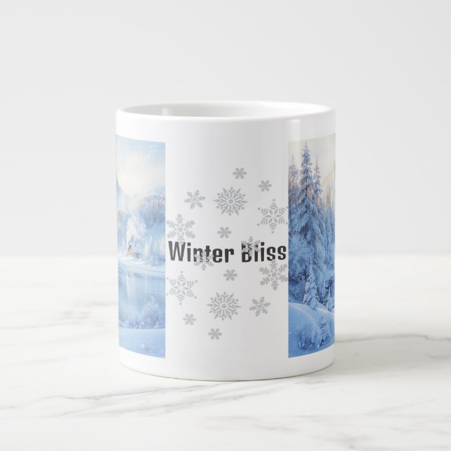 Winter Bliss Jumbo Mug – Cozy Snowy Landscape .... (Front)