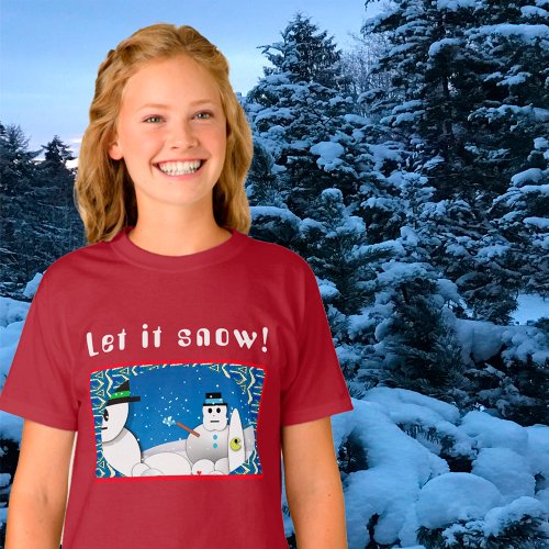 Winter Blizzard Storm Snowmans Delight T_Shirt