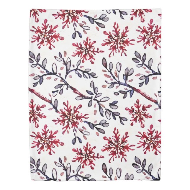 Winter Bloom Elegance Duvet Cover (Front)