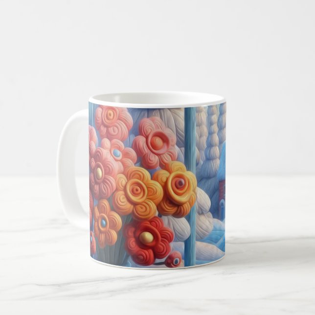 Winter Bloom Window Coffee Mug (Front Left)