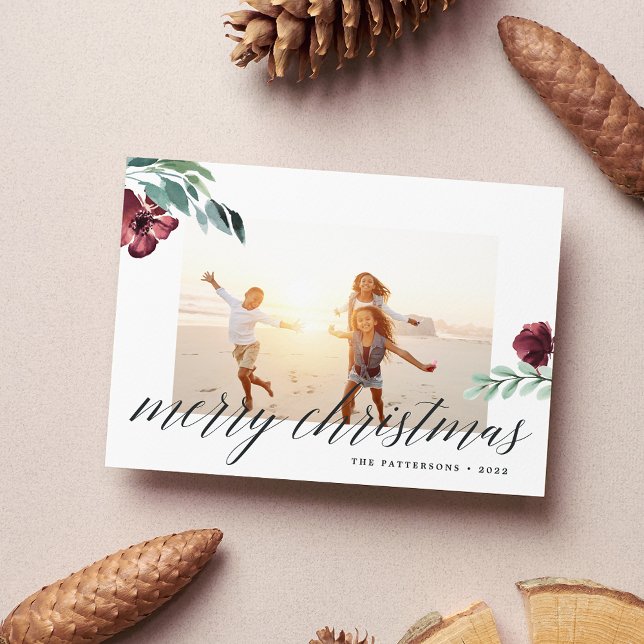 Winter Blooms | Merry Christmas Holiday Photo Card (Creator Uploaded)