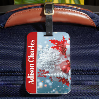 Winter Blossom Composition Luggage Tag