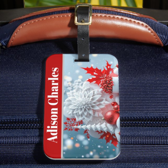 Winter Blossom Composition Luggage Tag (Front Insitu 2)