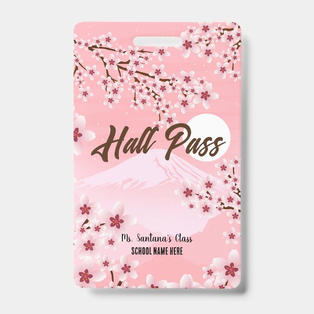 Winter Blossom Hall Pass Badge (Front)
