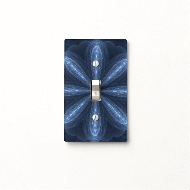 Winter Blossom Kaleidoscope Mandala Light Switch Cover (In Situ)