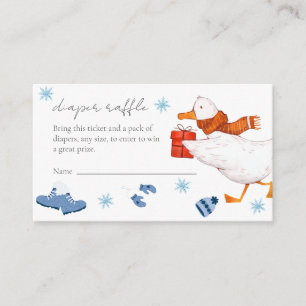 Winter Blue Adventure Diaper Raffle Baby Shower Enclosure Card
