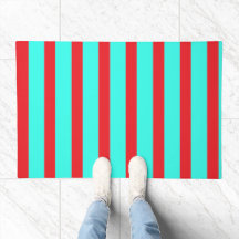 Winter Blue and Red Stripes