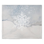 Winter Blue And White, Snowflake Design Duvet Cover at Zazzle