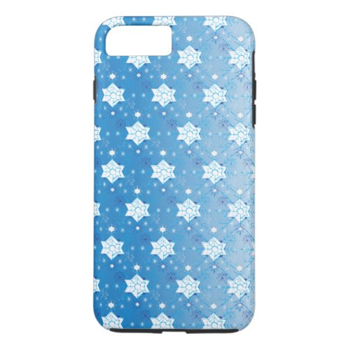 Winter blue and white Snowflakes pattern iPhone 8 Plus7 Plus Case