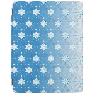 Winter blue and white Snowflakes pattern iPad Smart Cover