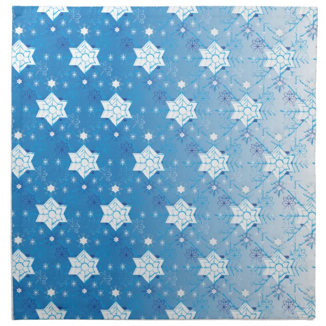 Winter blue and white Snowflakes pattern Napkin (Front)