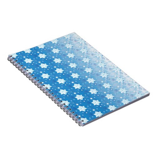 Winter blue and white Snowflakes pattern Notebook