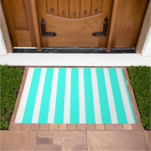 Winter Blue and White Stripes