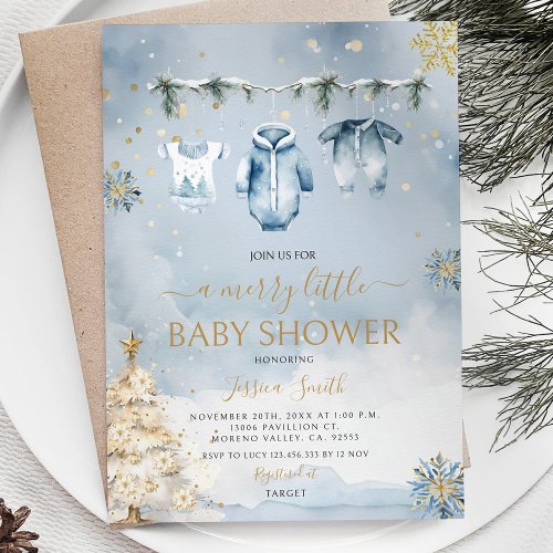 Winter Blue Baby Clothes It's A Boy Baby Shower