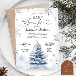 Winter Blue Baby Sprinkle Boy Baby Shower Invitation