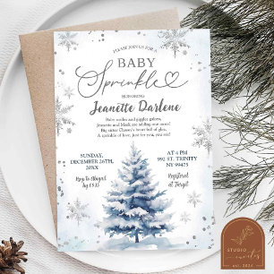 Winter Blue Baby Sprinkle Boy Baby Shower Invitation