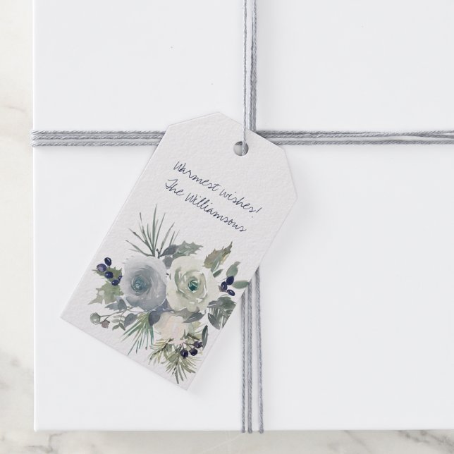 Winter Blue Bouquet Holiday  Gift Tags (Creator Uploaded)