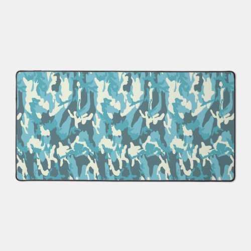 Winter Blue Camo Military Camouflage Armed Forces Desk Mat