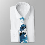 Winter Blue Camo Tie<br><div class="desc">Cool blue white and black camouflage.</div>