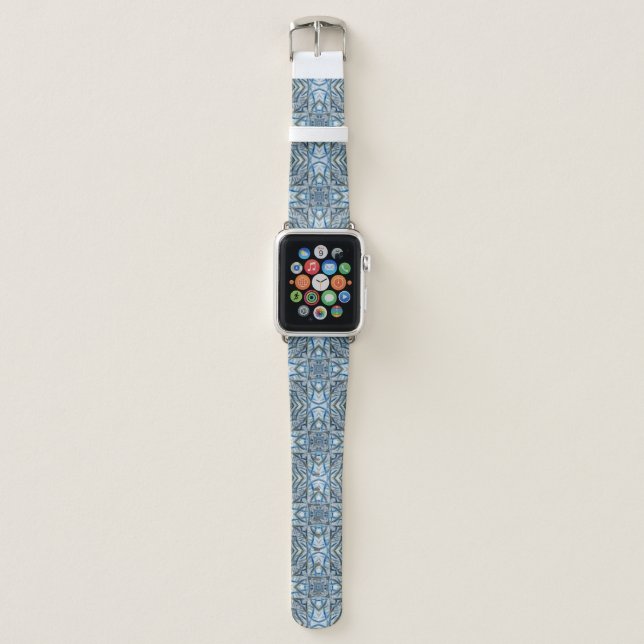 Winter Blue Crystal Pattern Apple Watch Band (Front)