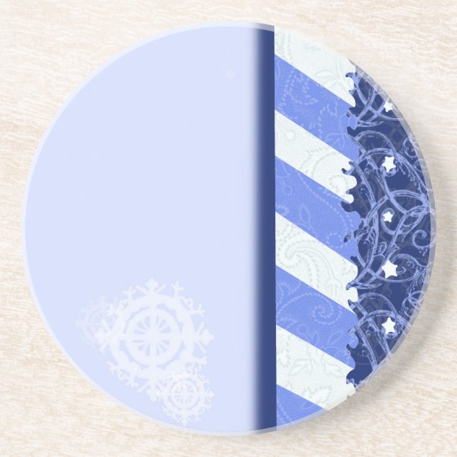 Winter Blue Drink Coaster (Front)
