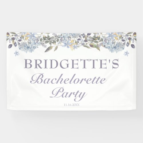 Winter Blue Floral Bachelorette Party Welcome Banner