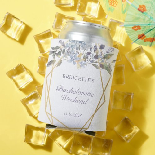 Winter Blue Floral Bachelorette Weekend Itinerary  Can Cooler