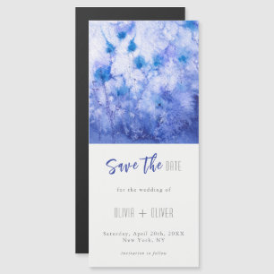 Winter Blue Garden Save the Date Magnetic Card