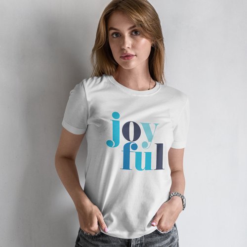 Winter Blue Joyful Christmas T_Shirt