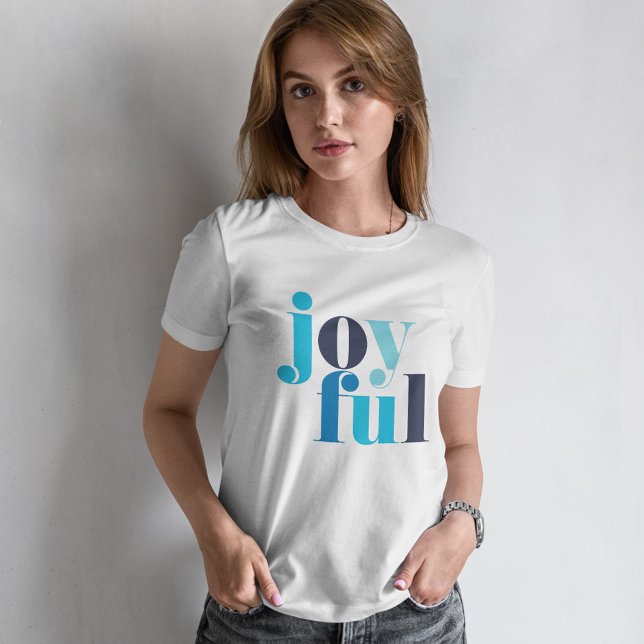 Winter Blue "Joyful" Christmas T-Shirt (Creator Uploaded)