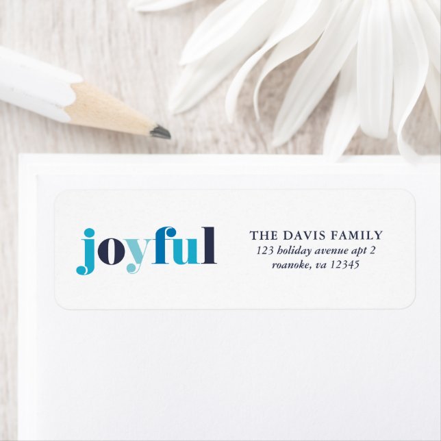Winter Blue "Joyful" Holiday  Label (Insitu)